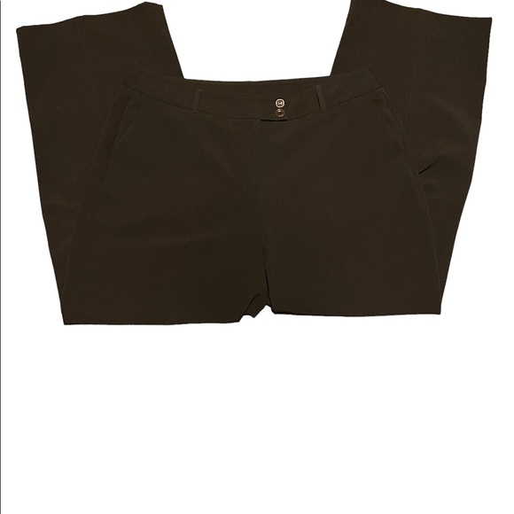 2 button chocolate brown slacks. - Picture 2 of 4